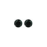 14K White Gold 8mm Black CZ Stud Earring