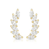 14K Yellow Gold Marquise CZ Ear Climber