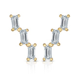 14K Yellow Gold Baguette Ear Climber