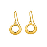 14K Yellow Gold Polished Open Circle Drop Earring