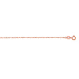10K Rose Gold .85mm Machine Rope 18 Chain Carded with Spring Ring