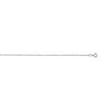 10K White Gold .80mm Machine Rope 16 Chain Carded with Spring Ring