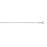 10K White Gold .85mm Machine Rope 18 Chain Carded with Spring Ring