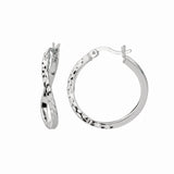 Sterling Silver 20mm Diamond Cut Twist Hoop Earring
