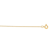 14K Yellow Gold .45mm Classic Box 18 Chain with Spring Ring