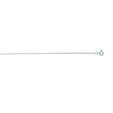 14K White Gold 0.6mm Classic Box 20 Chain with Spring Ring