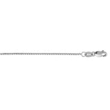 14K White Gold 0.75mm Classic Box 30 Chain with Lobster Lock