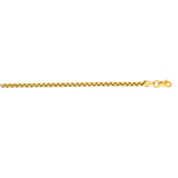14K Yellow Gold 2.5mm Lite Round Box 24 Chain with Lobster Lock