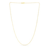 14K Yellow Gold 0.87mm Diamond Cut Cable 20 Chain with Lobster Lock
