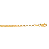14K Yellow Gold 2.3mm Diamond Cut Cable 22 Chain with Lobster Lock