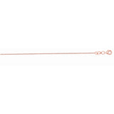 14K Rose Gold 1.1mm Diamond Cut Cable 18 Chain with Lobster Lock