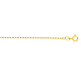 14K Yellow Gold 1.2mm Open Cable 18 Chain with Spring Ring Clasp