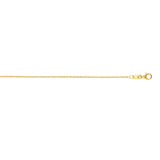 14K Yellow Gold 1.3mm Round Cable 18 Chain with Lobster Lock