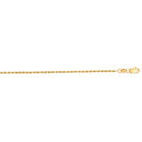 14K Yellow Gold 22 1.4mm Diamond Cut Royal Rope Chain with Lobster Lock