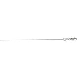 14K White Gold 1.1mm Diamond Cut Rolo 20 Chain with Lobster Lock