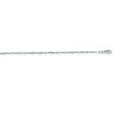 14K White Gold 2.1mm Singapore 20 Chain with Lobster Lock