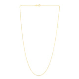 14K Yellow Gold 0.9mm Diamond Cut Bead 20 Chain with Spring Ring Clasp