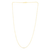 14K Yellow Gold 1.1mm Diamond Cut Bar and Bead 20 Chain with Lobster Lock