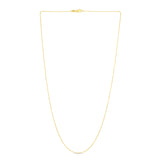 14K Yellow Gold 0.9mm Diamond Cut Bead 16 Chain with Lobster Lock