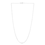 14K White Gold 0.9mm Diamond Cut Bead 18 Chain with Spring Ring Clasp