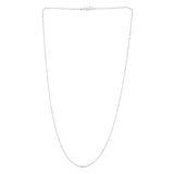 14K White Gold 0.9mm Diamond Cut Bar and Bead 18 Chain with Lobster Lock