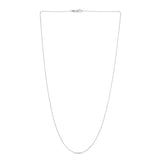14K White Gold 0.9mm Diamond Cut Bead 20 Chain with Lobster Lock