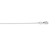 14K White Gold 1mm Bead 16 Chain with Lobster Lock