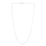 14K White Gold 1.5mm Bead 16 Chain with Lobster Lock