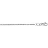 14K White Gold 1mm Foxtail 18 Chain with Lobster Lock