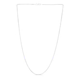 14K White Gold 1.2mm Round Wheat 24 Chain with Lobster Lock