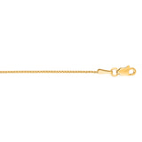 14K Yellow Gold 1mm Diamond Cut Round Wheat 16 Chain with Lobster Lock