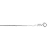 14K White Gold 0.6mm Diamond Cut Round Wheat 16 Chain with Spring Ring