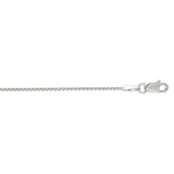 14K White Gold 1.1mm Diamond Cut Round Wheat 20 Chain with Lobster Lock