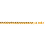 14K Yellow Gold 3.2mm Lite Round Wheat 7.25 Chain Bracelet with Lobster Lock