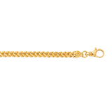 14K Yellow Gold 4.4mm Semi-Solid Square Franco 8.75 Chain Bracelet with Lobster Lock