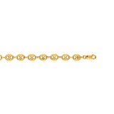 14K Yellow Gold 11mm Lite Puffed Mariner 8.5 Chain Bracelet with Lobster Lock