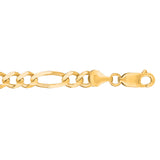 14K Yellow Gold 6mm Figaro 8.5 Chain Bracelet with Lobster Lock