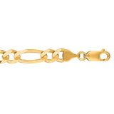 14K Yellow Gold 7mm Figaro 9.5 Chain with Lobster Lock