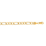 14K Yellow Gold 6.6mm Lite Figaro 8.5 Chain Bracelet with Lobster Lock