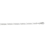 14K White Gold 3mm Figaro 20 Chain with Lobster Lock