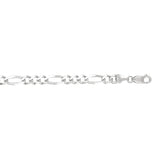 14K White Gold 6mm Figaro 8 Chain Bracelet with Lobster Lock