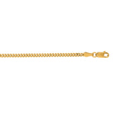 14K Yellow Gold 2.2mm Gourmette 18 Chain with Lobster Lock