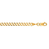 14K Yellow Gold 3.2mm Comfort Curb 24 Chain with Lobster Lock
