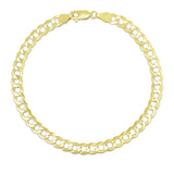 14K Yellow Gold 4.7mm Comfort Curb 8.5 Chain Bracelet with Lobster Lock