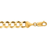 14K Yellow Gold 8.2mm Comfort Curb 8.5 Chain Bracelet with Lobster Lock