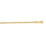 14K Yellow Gold 18 2.75mm Diamond Cut Royal Rope Chain with Lobster Lock