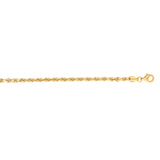 14K Yellow Gold 16 3mm Diamond Cut Royal Rope Chain with Lobster Lock