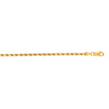 14K Yellow Gold 22 3.5mm Diamond Cut Royal Rope Chain with Lobster Lock
