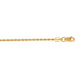 14K Yellow Gold 1.5mm Rope 20 Chain with Lobster Lock