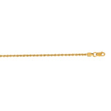 14K Yellow Gold 1.8mm Rope 30 Chain with Lobster Lock